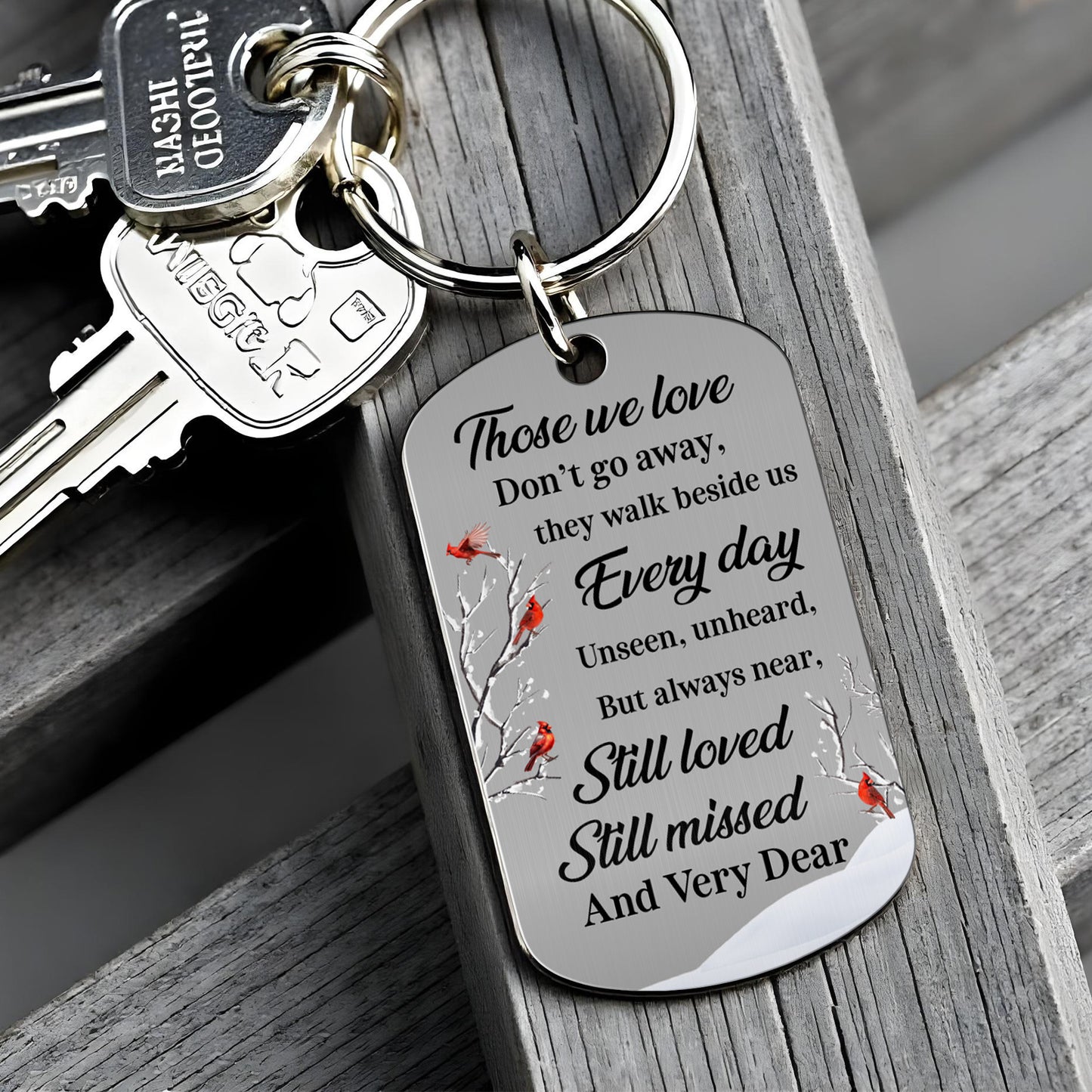 Those We Love Don't Go Away, Cardinal Birds Beside Branches