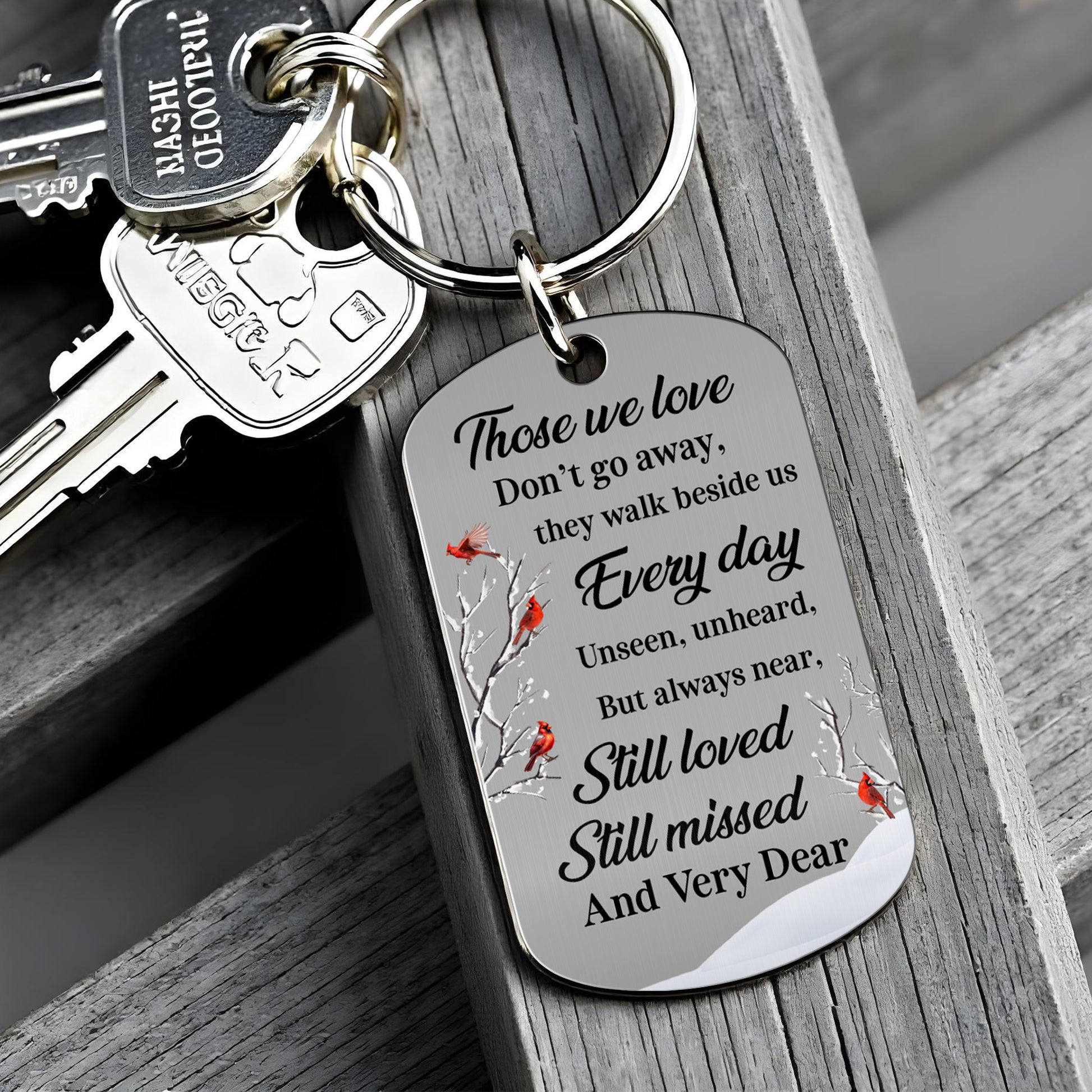 Those We Love Don't Go Away, Cardinal Birds Beside Branches