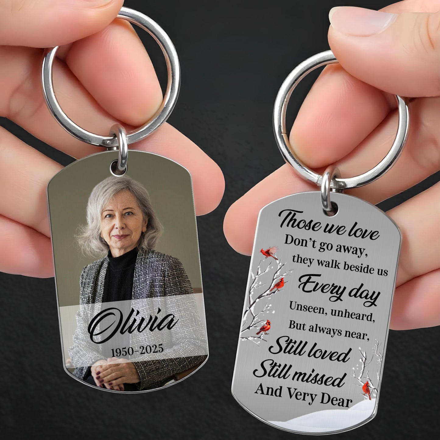 Those We Love Don't Go Away, Cardinal Birds Beside Branches