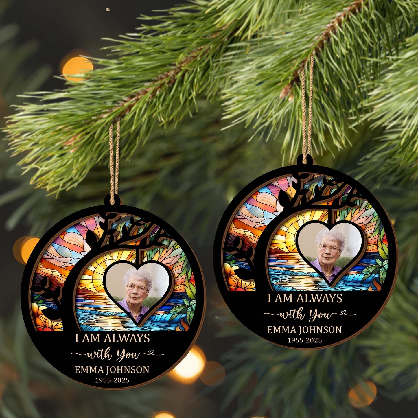 I Am Always With You Stained Glass Heart