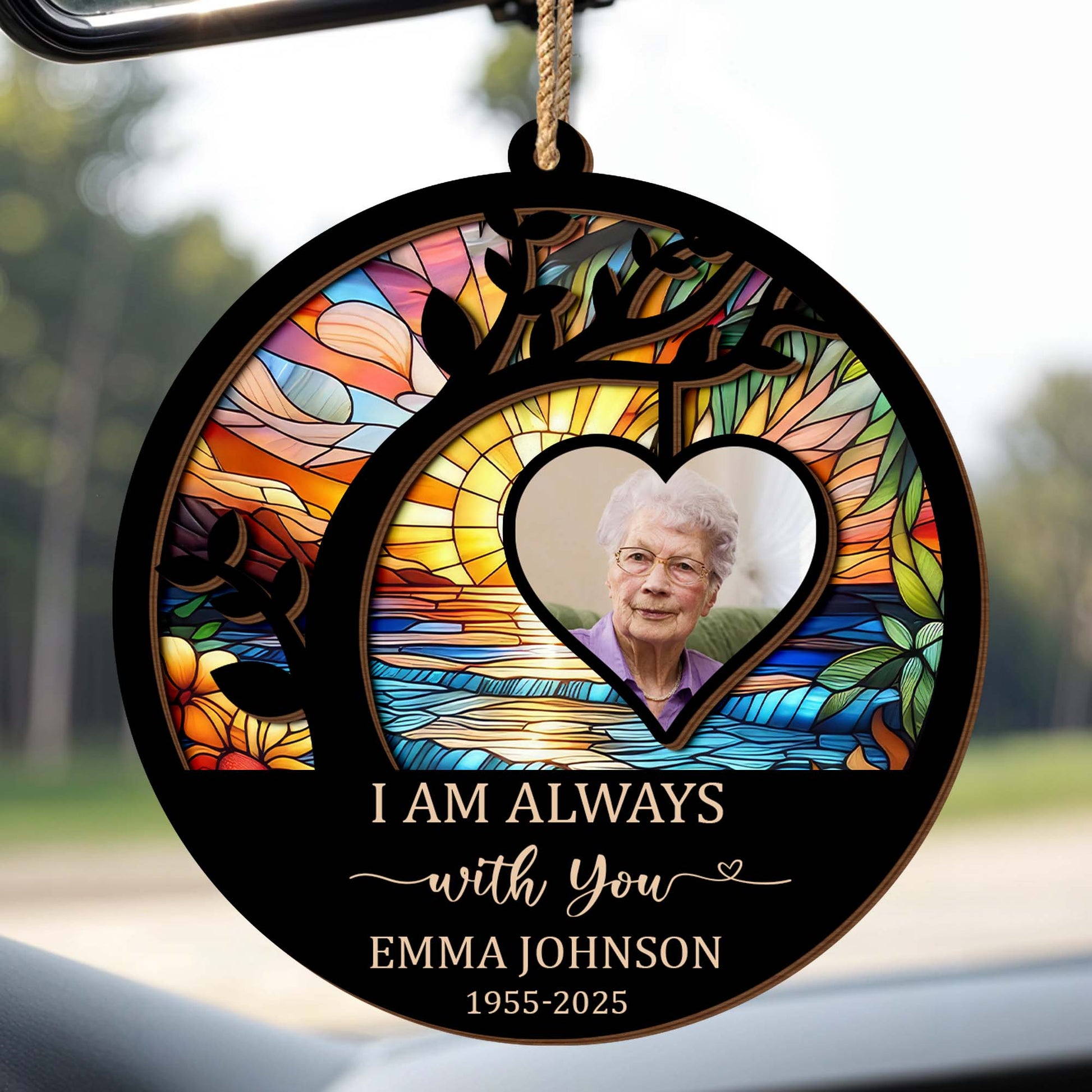 I Am Always With You Stained Glass Heart