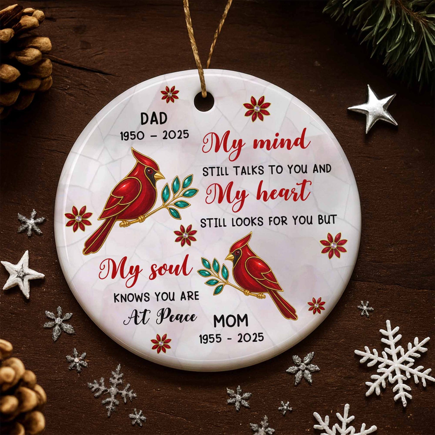 My Mind Still Talks To You, Cardinals And Flowers Design