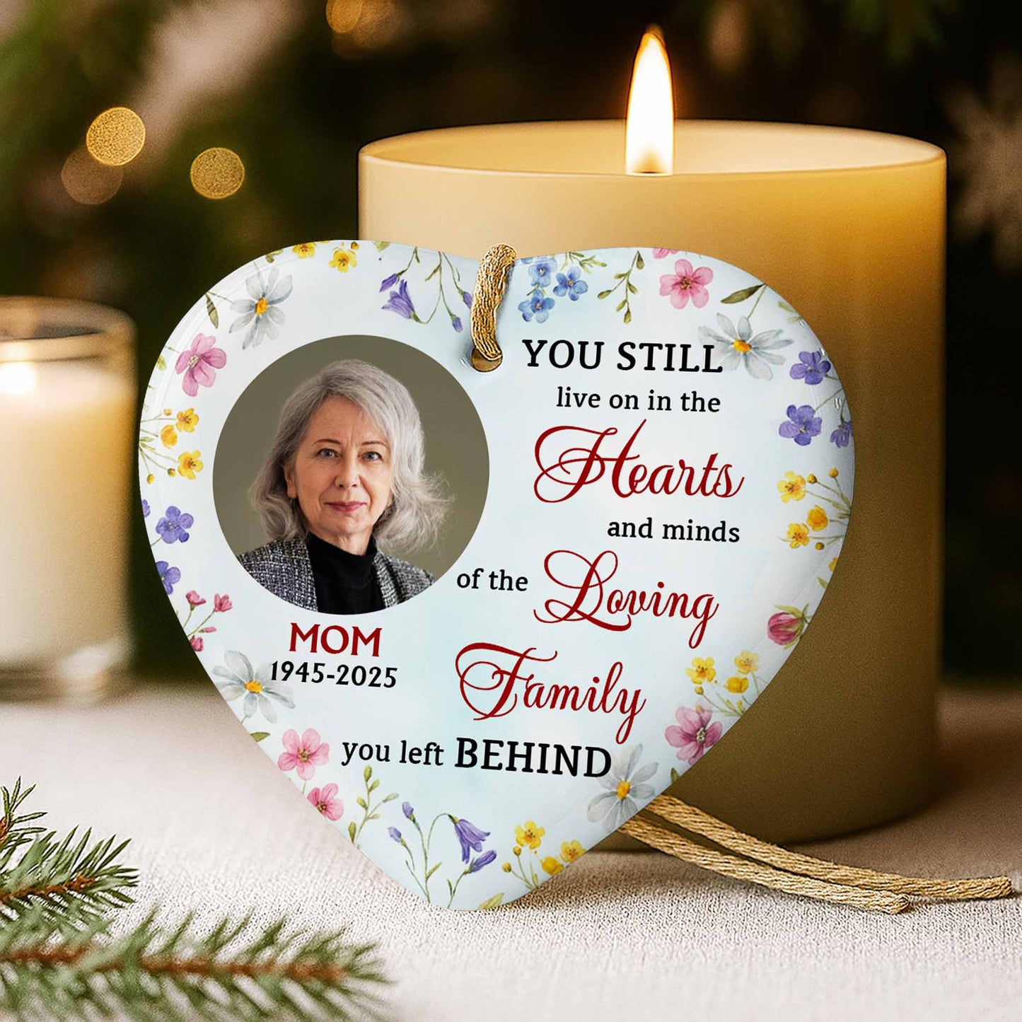 You Still Live On In The Hearts, Flowers Heart Design