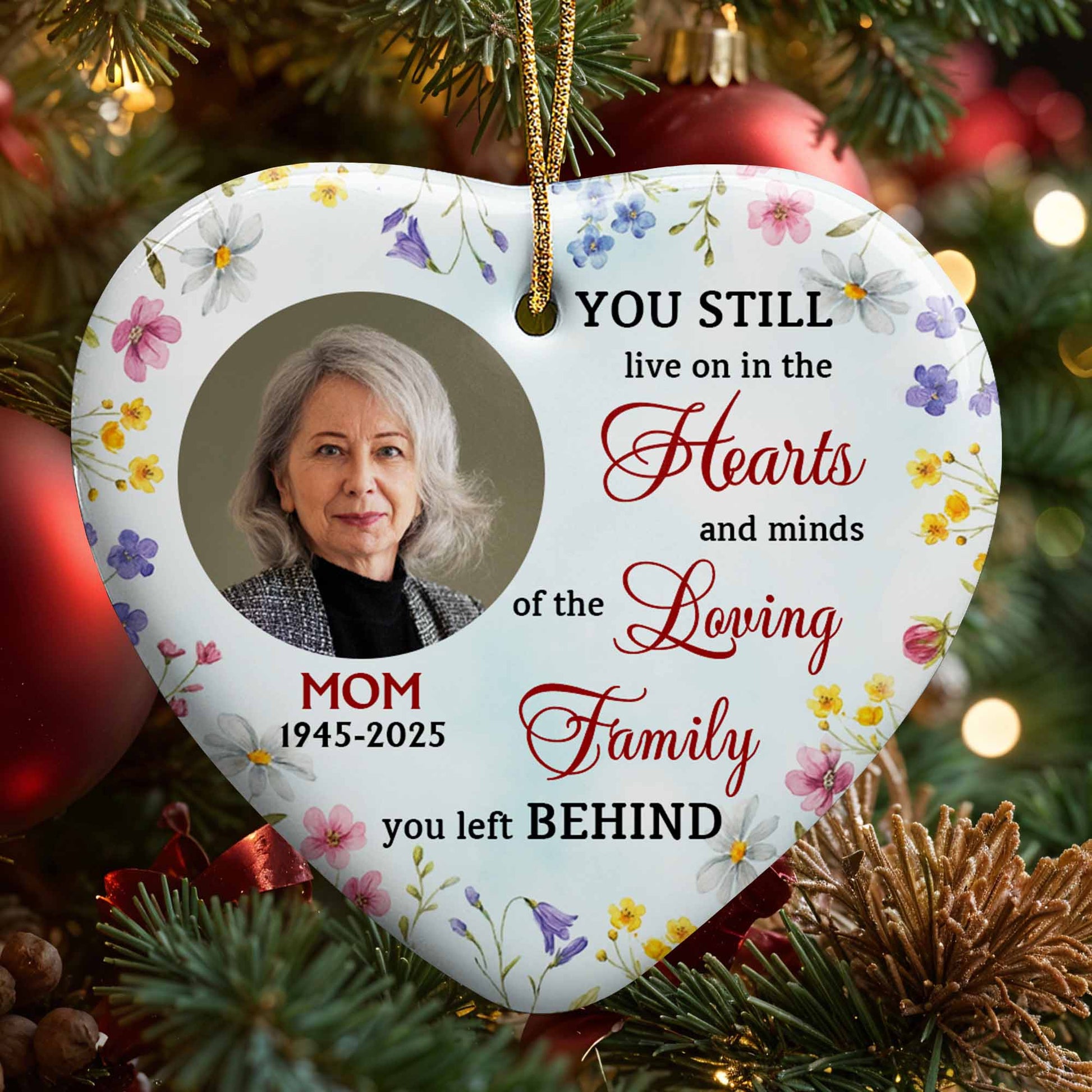 You Still Live On In The Hearts, Flowers Heart Design