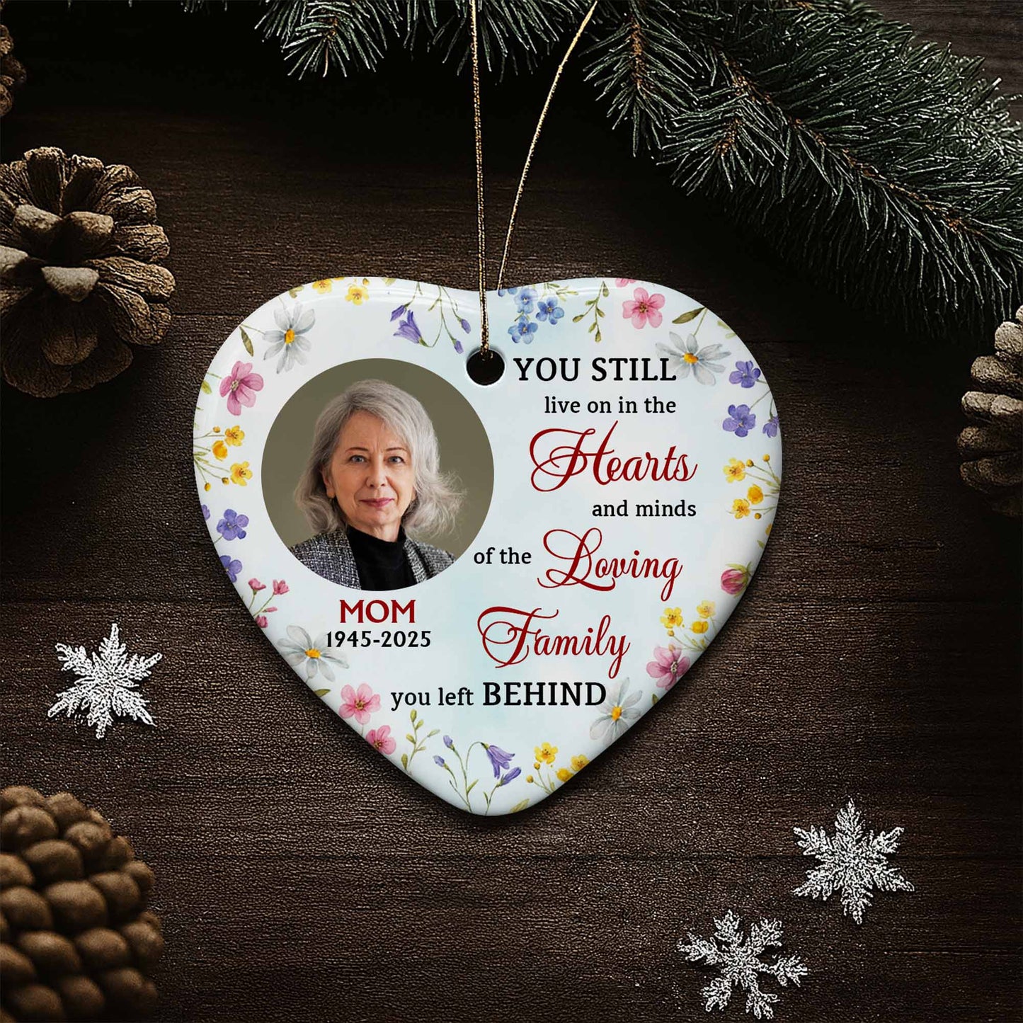 You Still Live On In The Hearts, Flowers Heart Design