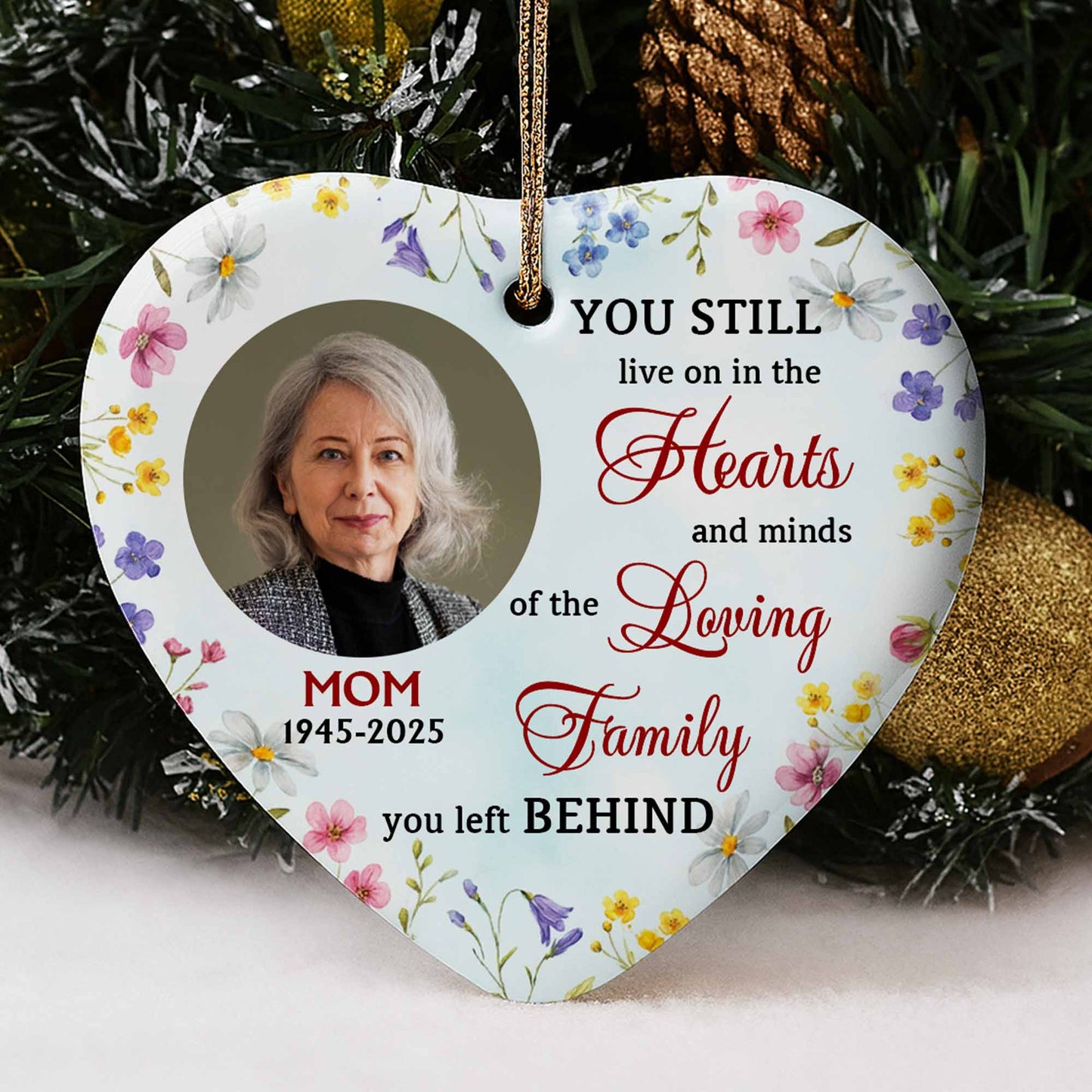 You Still Live On In The Hearts, Flowers Heart Design