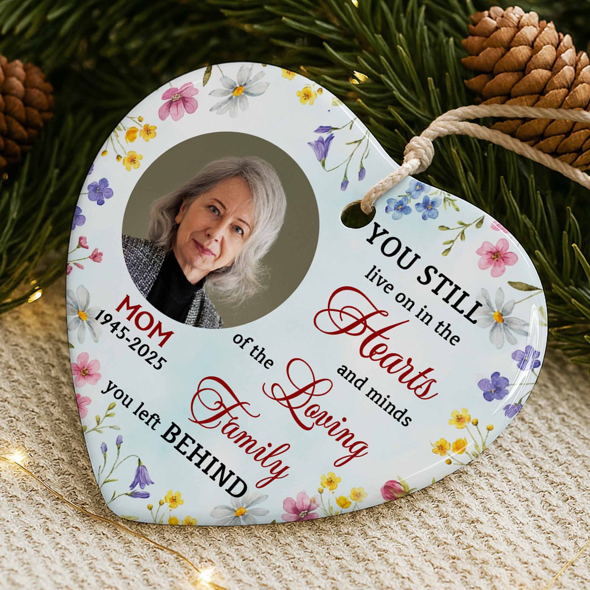 You Still Live On In The Hearts, Flowers Heart Design