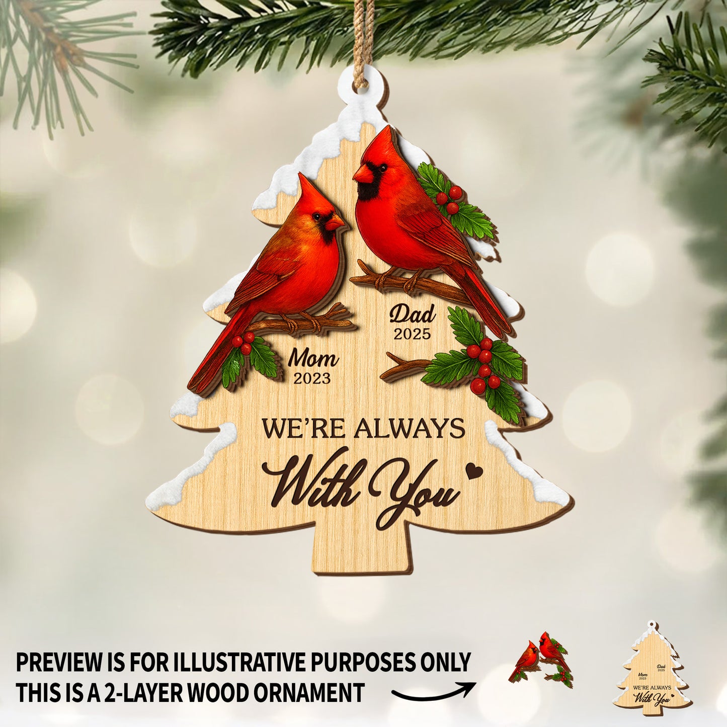 We're Always With You, Cardinals And Holly Berries