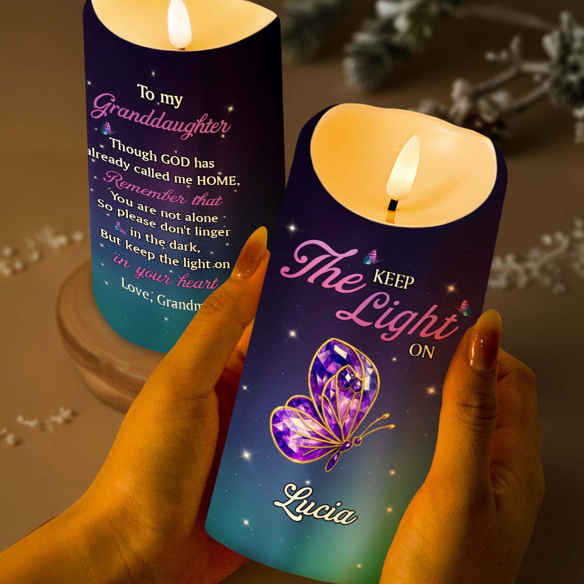 Keep The Light On, Butterfly And Stars Design