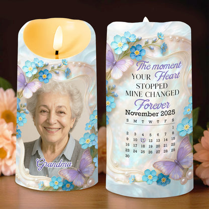 The Moment Your Heart Stopped Mine Changed Forever Memorial Candle