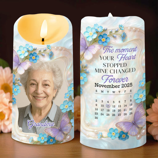 The Moment Your Heart Stopped Mine Changed Forever Memorial Candle