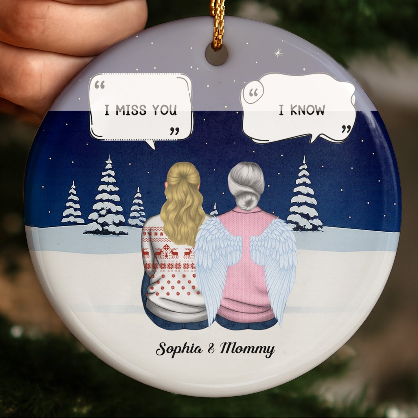 I Miss You, I Know, Snowy Landscape With Angel Wings