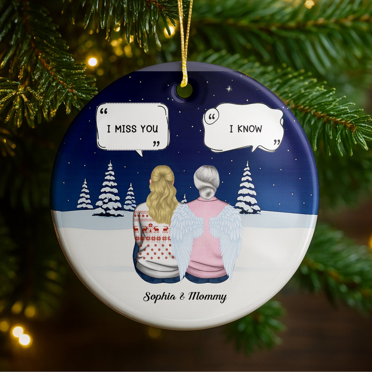 I Miss You, I Know, Snowy Landscape With Angel Wings