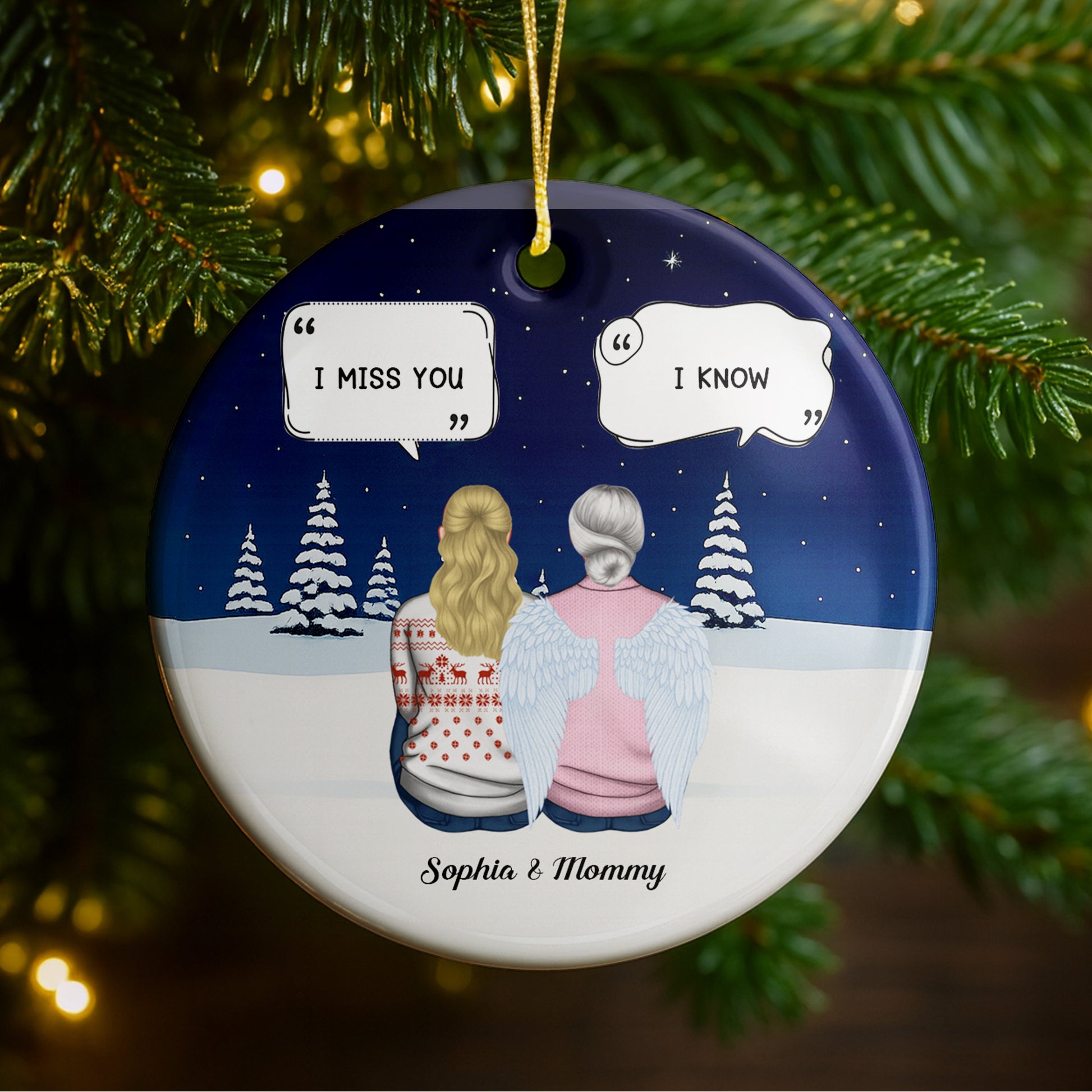 I Miss You, I Know, Snowy Landscape With Angel Wings