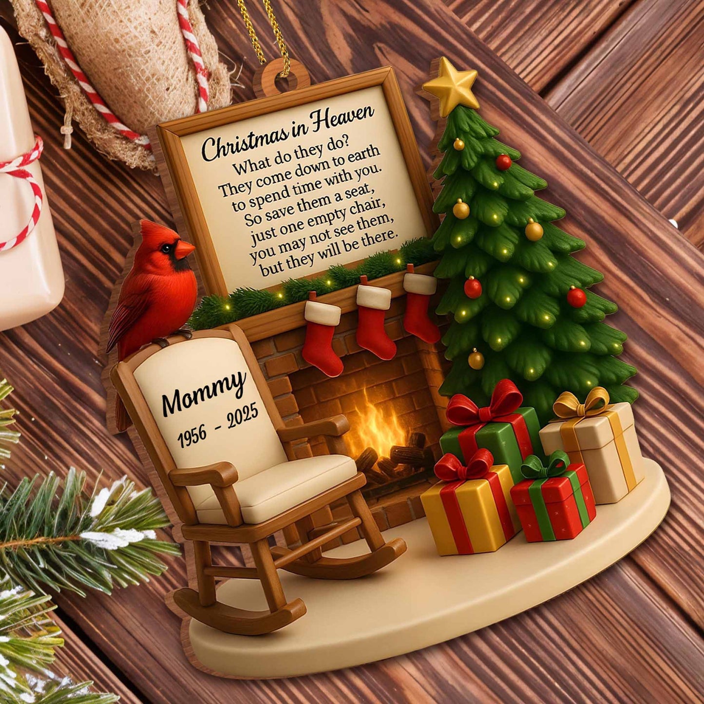 Christmas In Heaven Memorial Rocking Chair And Christmas Tree