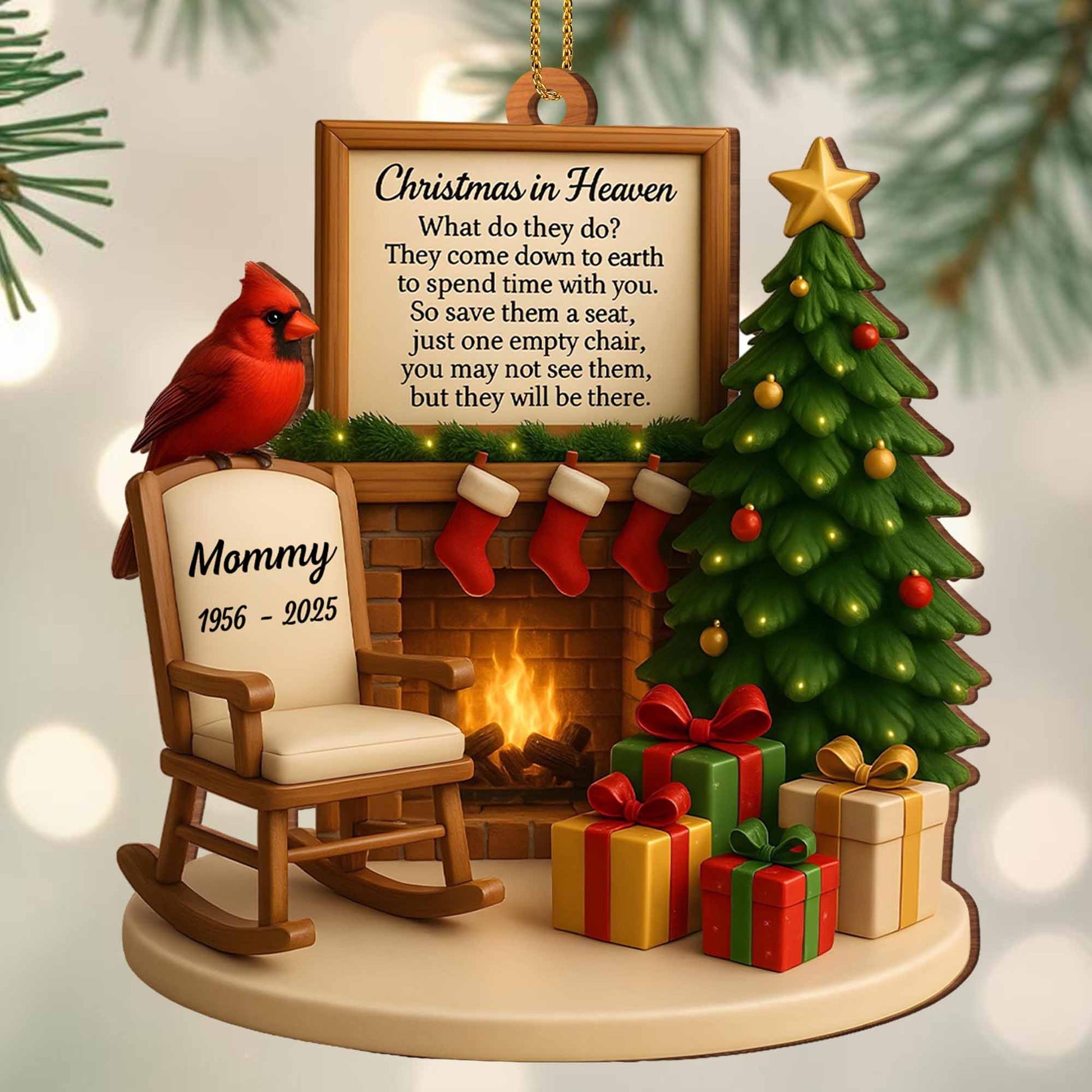 Christmas In Heaven Memorial Rocking Chair And Christmas Tree