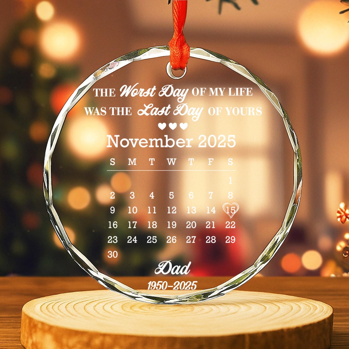 The Worst Day Of My Life, Memorial Circle Glass Ornament