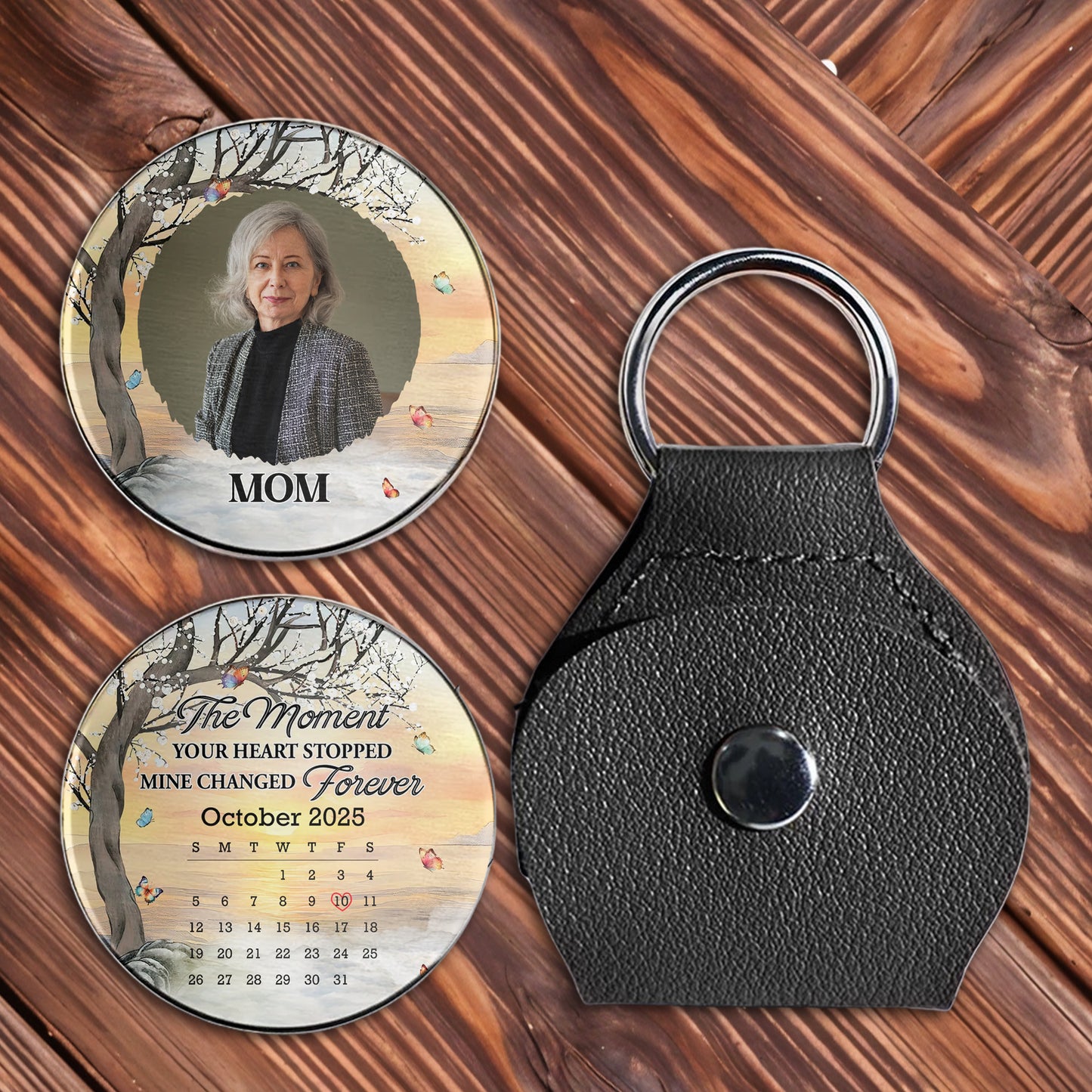 The Moment Your Heart Stopped, Tree and Calendar Keychain - Personalized Custom Pocket Hug - HME358_HTOK