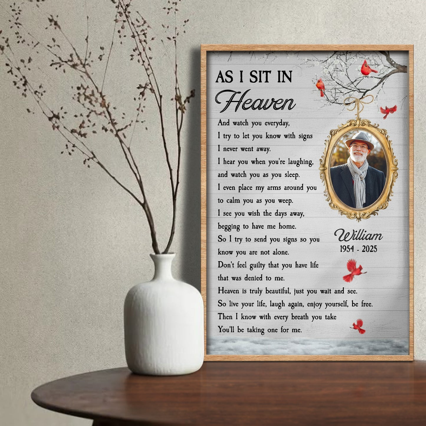 As I Sit In Heaven, Watching You Every Day With Cardinal Birds