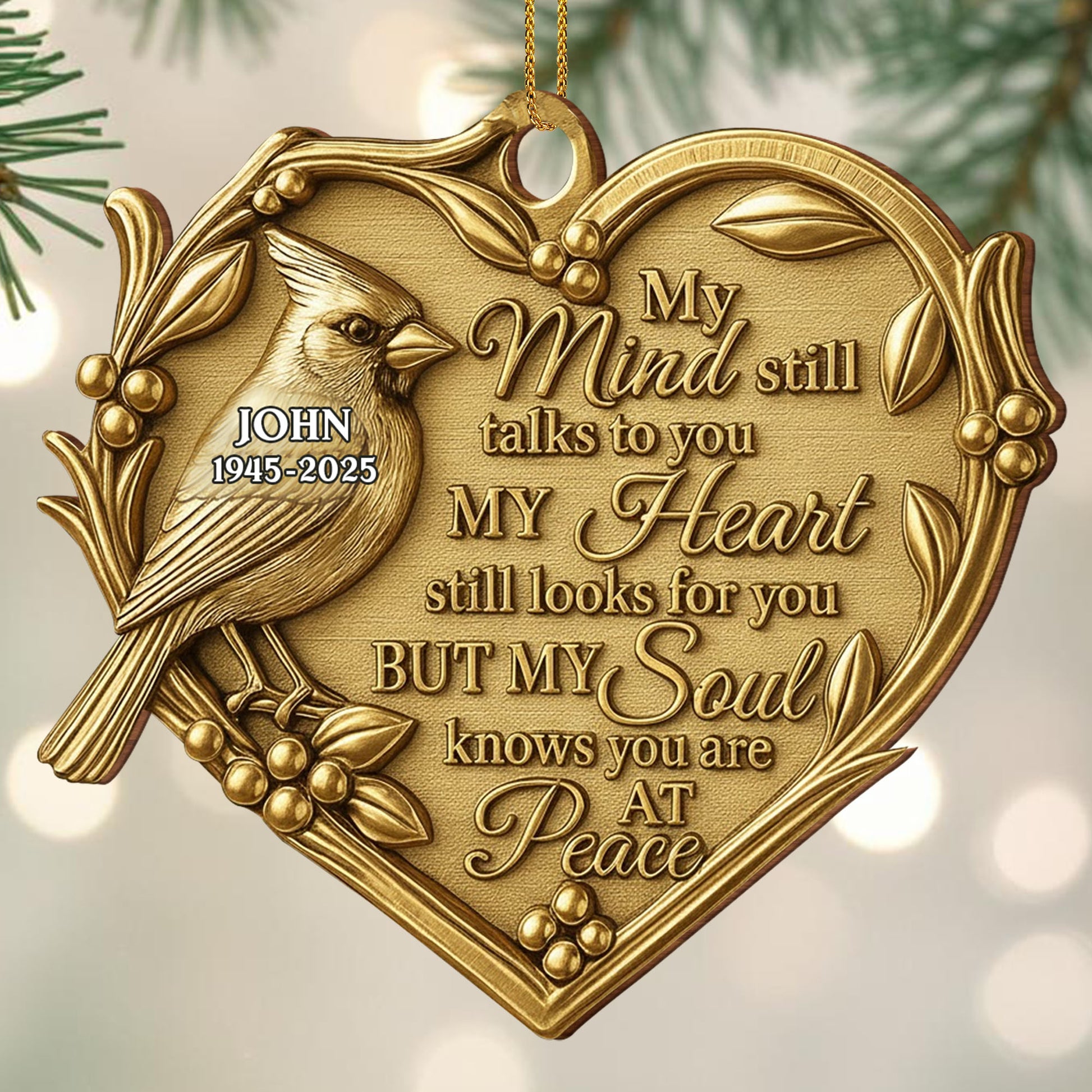 My Mind Still Talks To You, Ornament With Bird And Heart