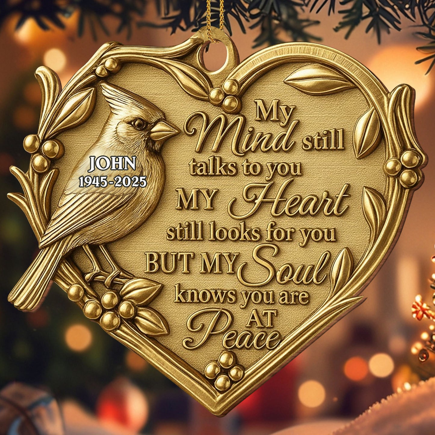 My Mind Still Talks To You, Ornament With Bird And Heart