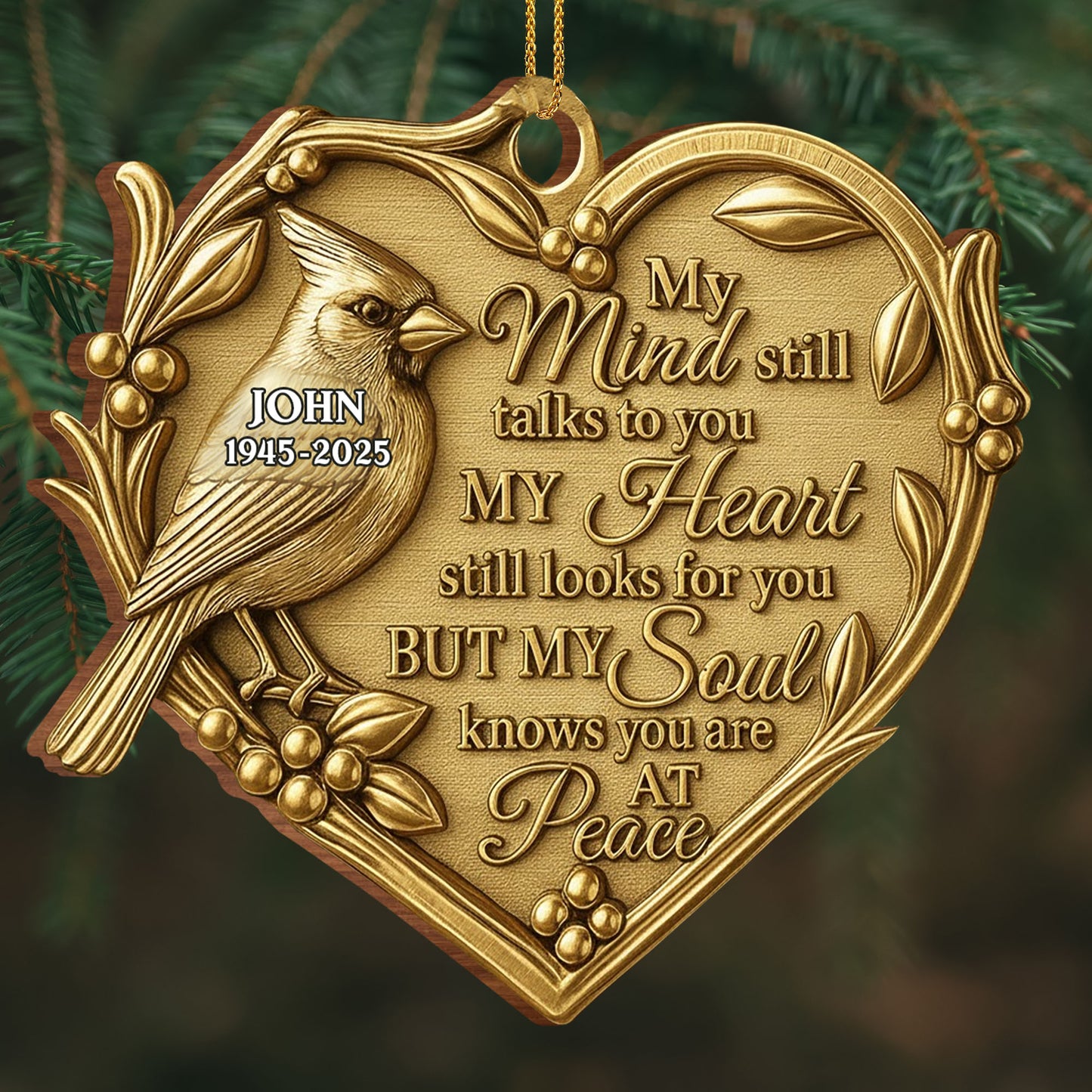 My Mind Still Talks To You, Ornament With Bird And Heart