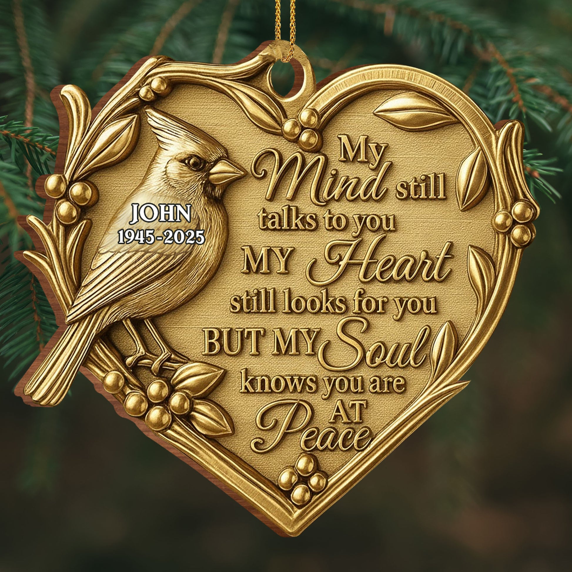 My Mind Still Talks To You, Ornament With Bird And Heart