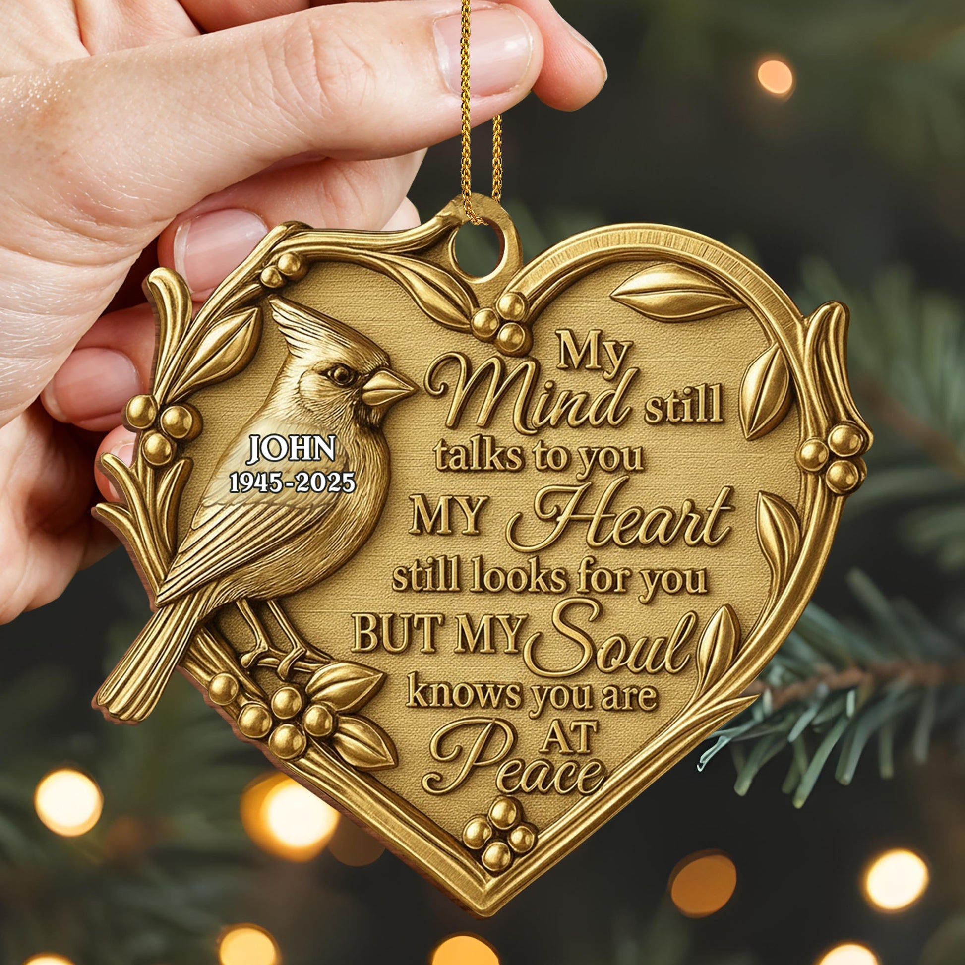 My Mind Still Talks To You, Ornament With Bird And Heart