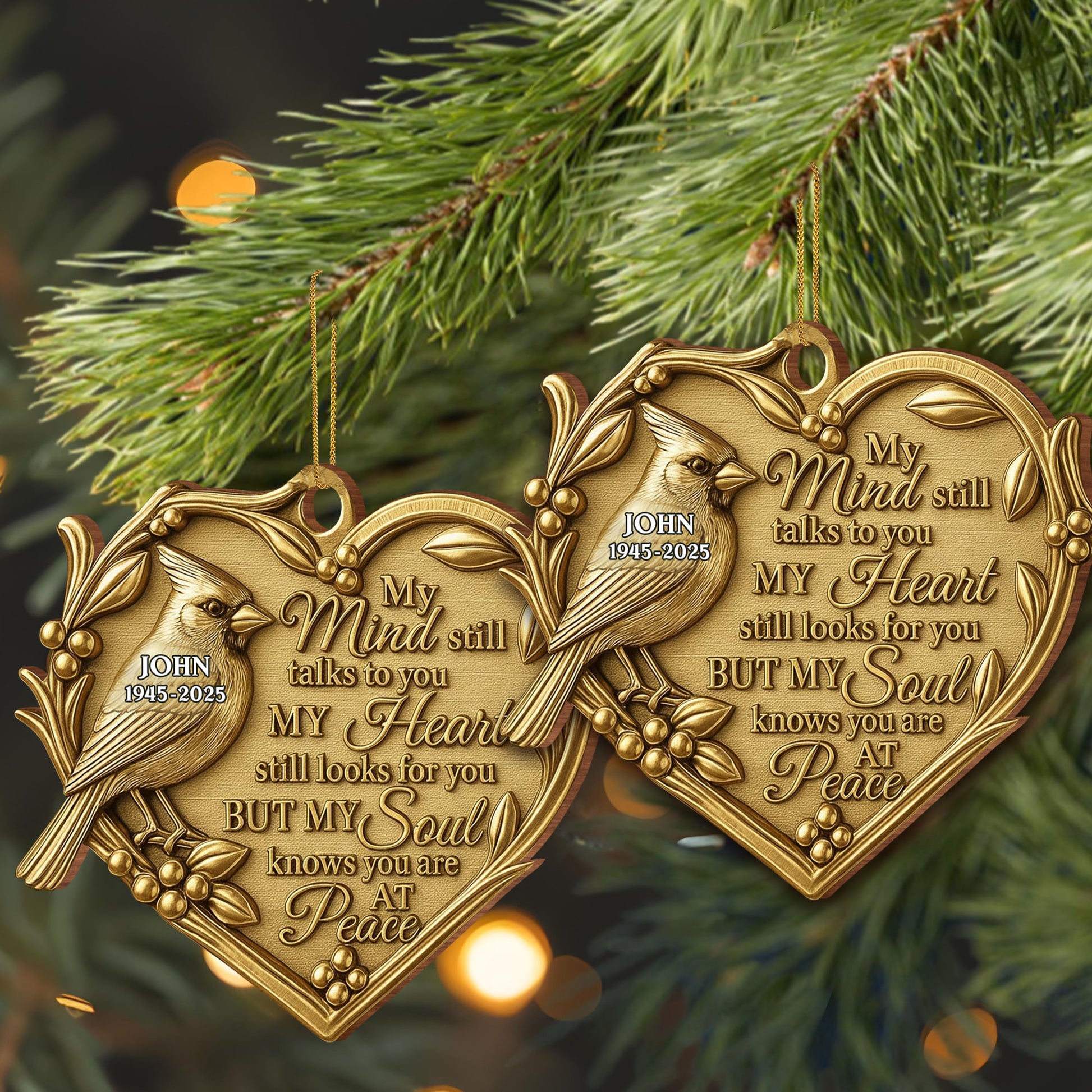 My Mind Still Talks To You, Ornament With Bird And Heart