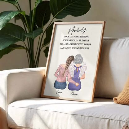 Your Life Was A Blessing Memorial Angel Wings Sunset - Personalized Custom Vertical Poster - HME371_VPOS