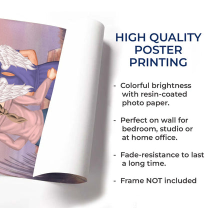 Your Life Was A Blessing Memorial Angel Wings Sunset - Personalized Custom Vertical Poster - HME371_VPOS