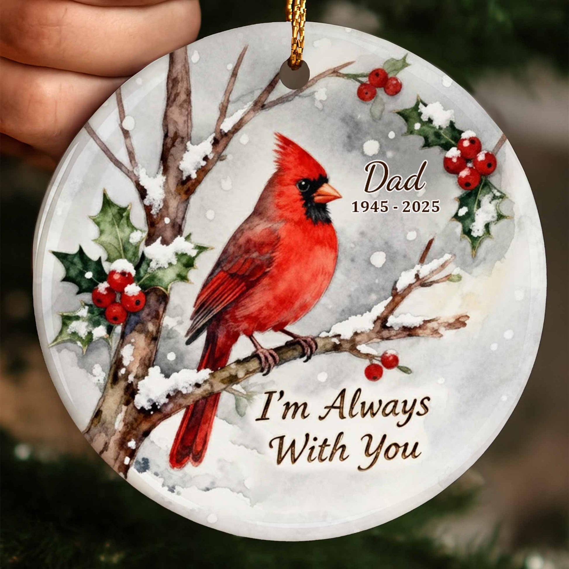 I'm Always With You Cardinal Snow Scene