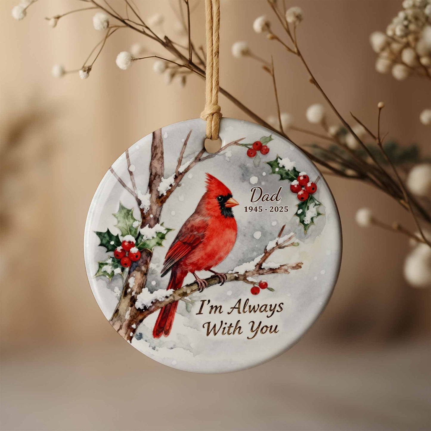 I'm Always With You Cardinal Snow Scene