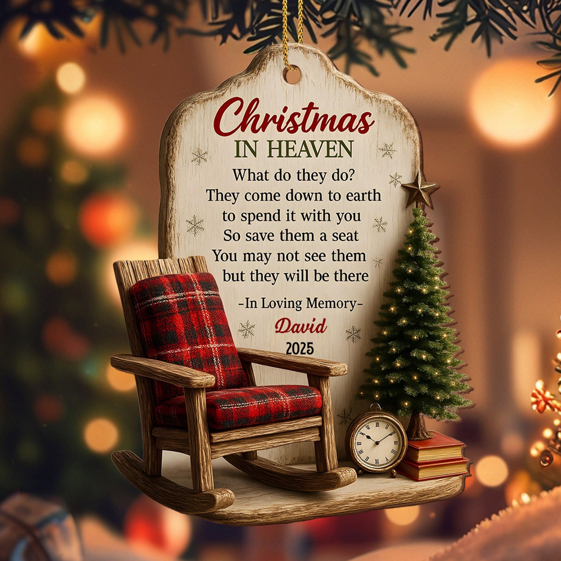 Christmas In Heaven, Save Them A Seat Rocking Chair Decor