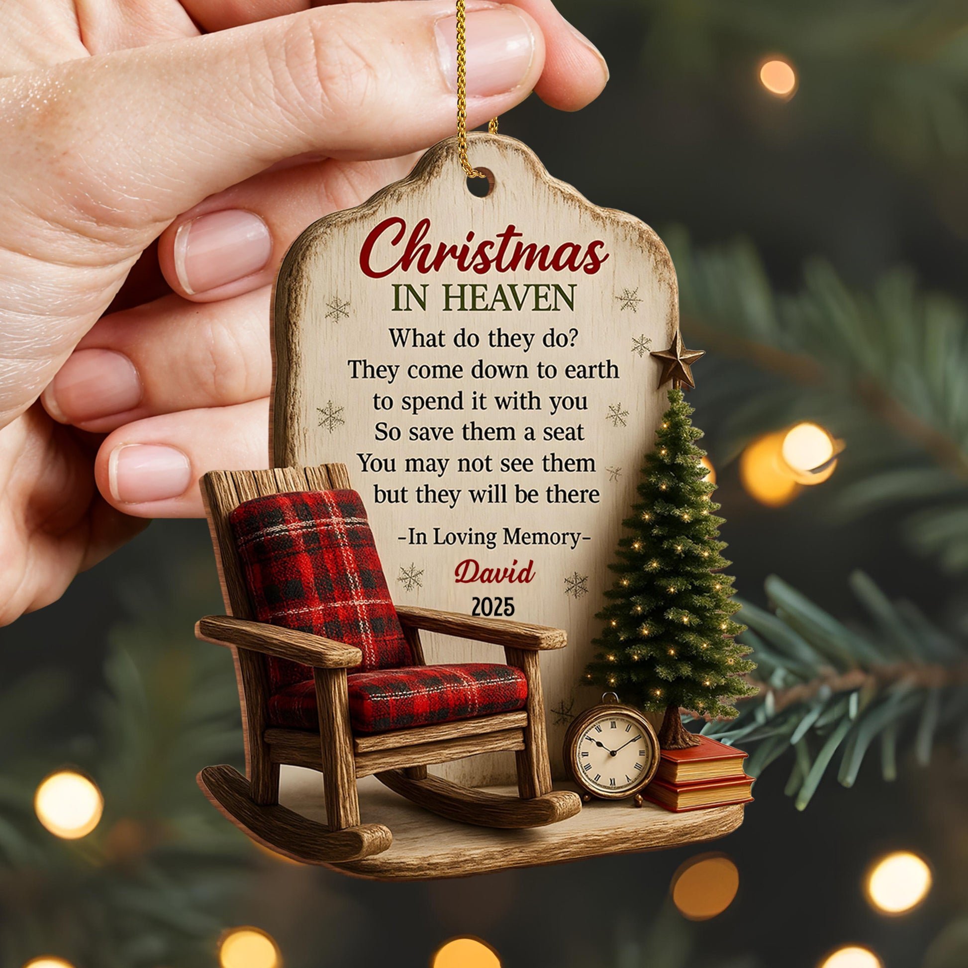 Christmas In Heaven, Save Them A Seat Rocking Chair Decor
