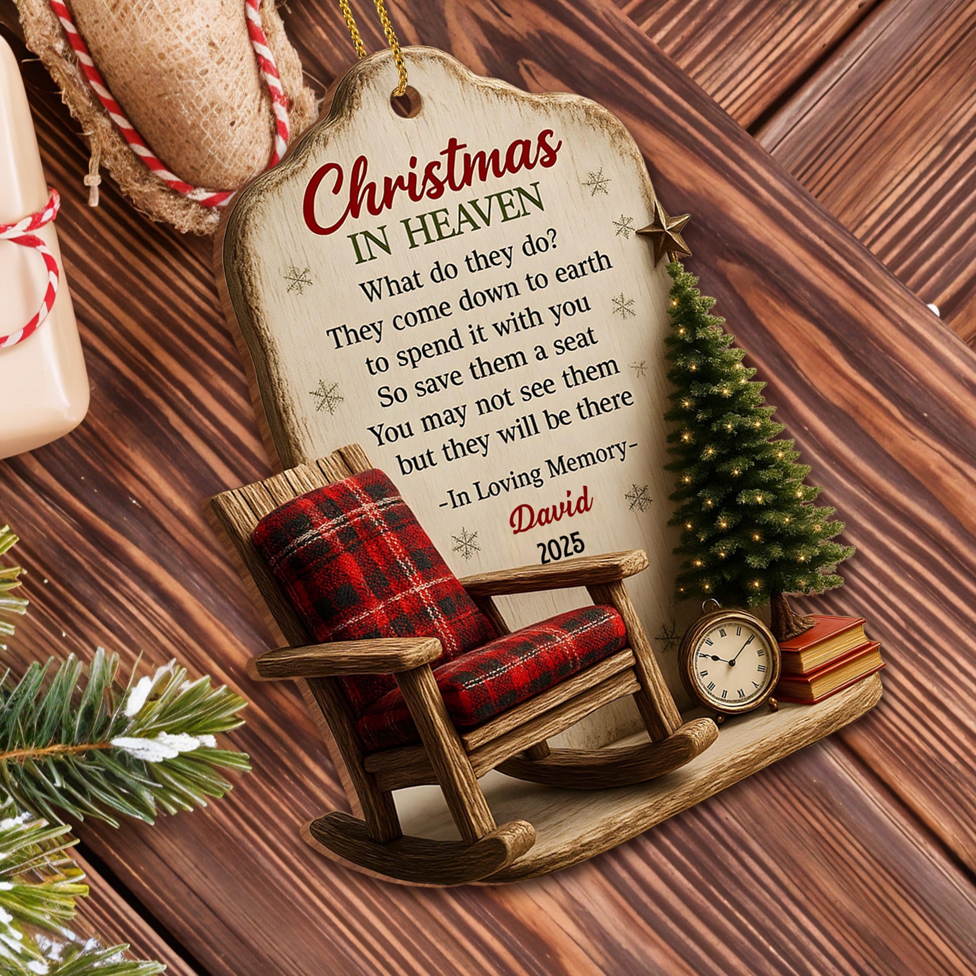 Christmas In Heaven, Save Them A Seat Rocking Chair Decor