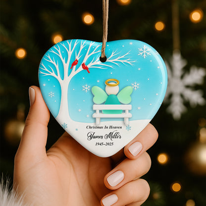 Christmas In Heaven With Tree And Snowflakes