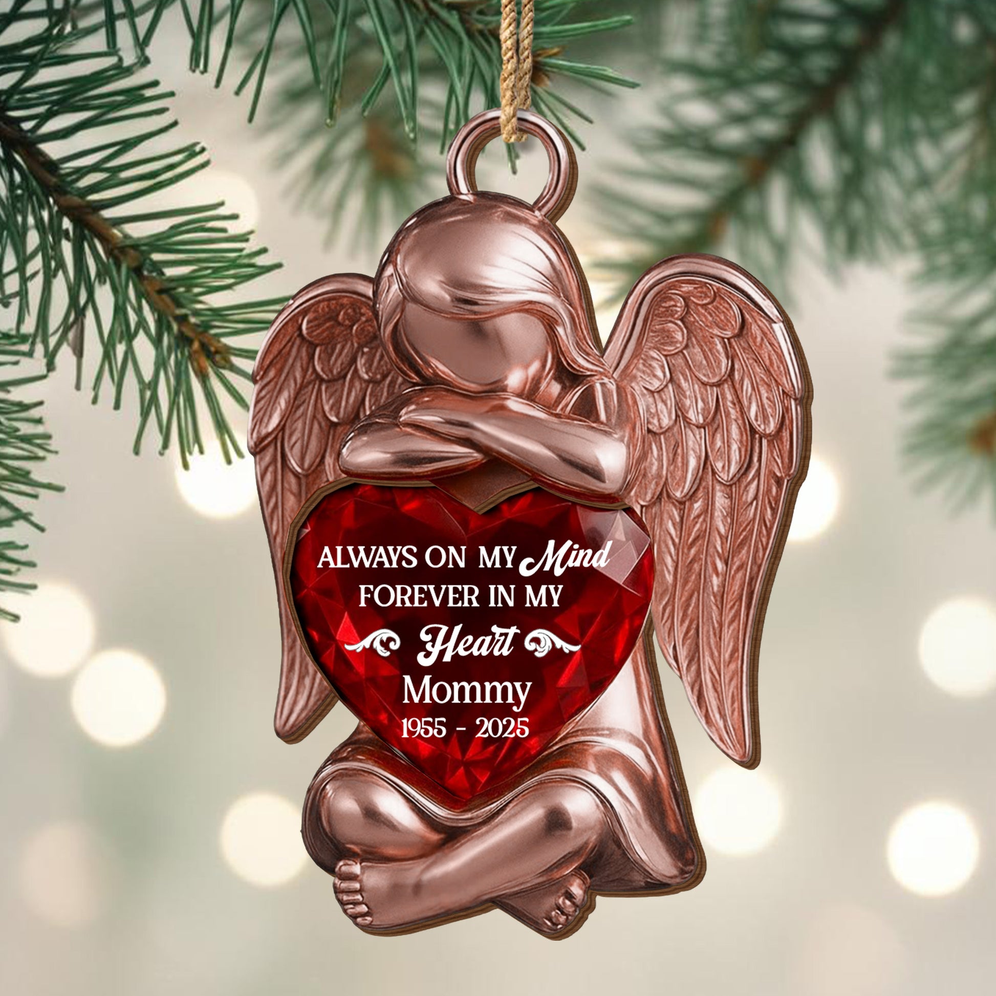 Always On My Mind Forever In My Heart Angel Heart Ornament