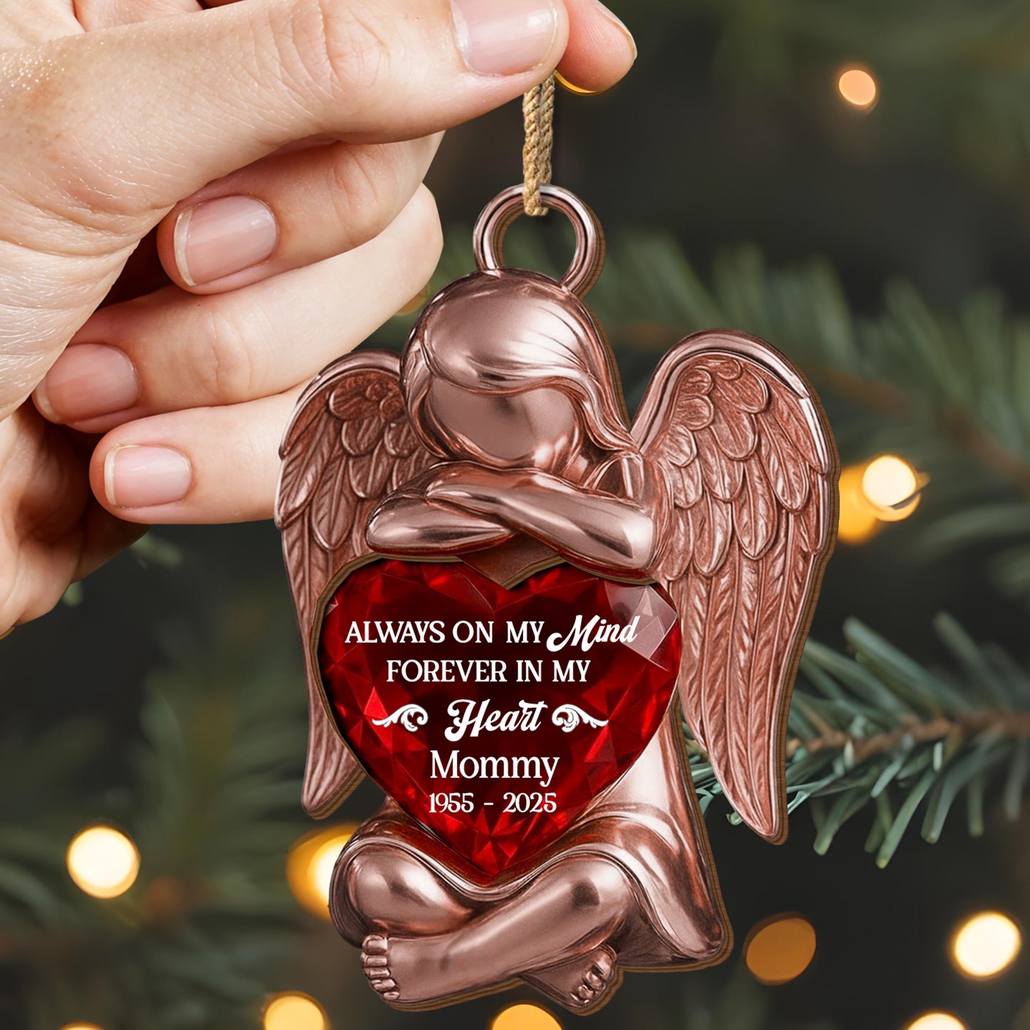 Always On My Mind Forever In My Heart Angel Heart Ornament