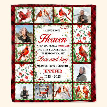 A Hug From Heaven, Blanket With Cardinal Birds And Holly Berries