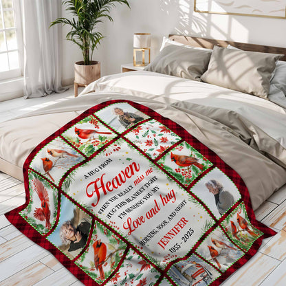 A Hug From Heaven, Blanket With Cardinal Birds And Holly Berries