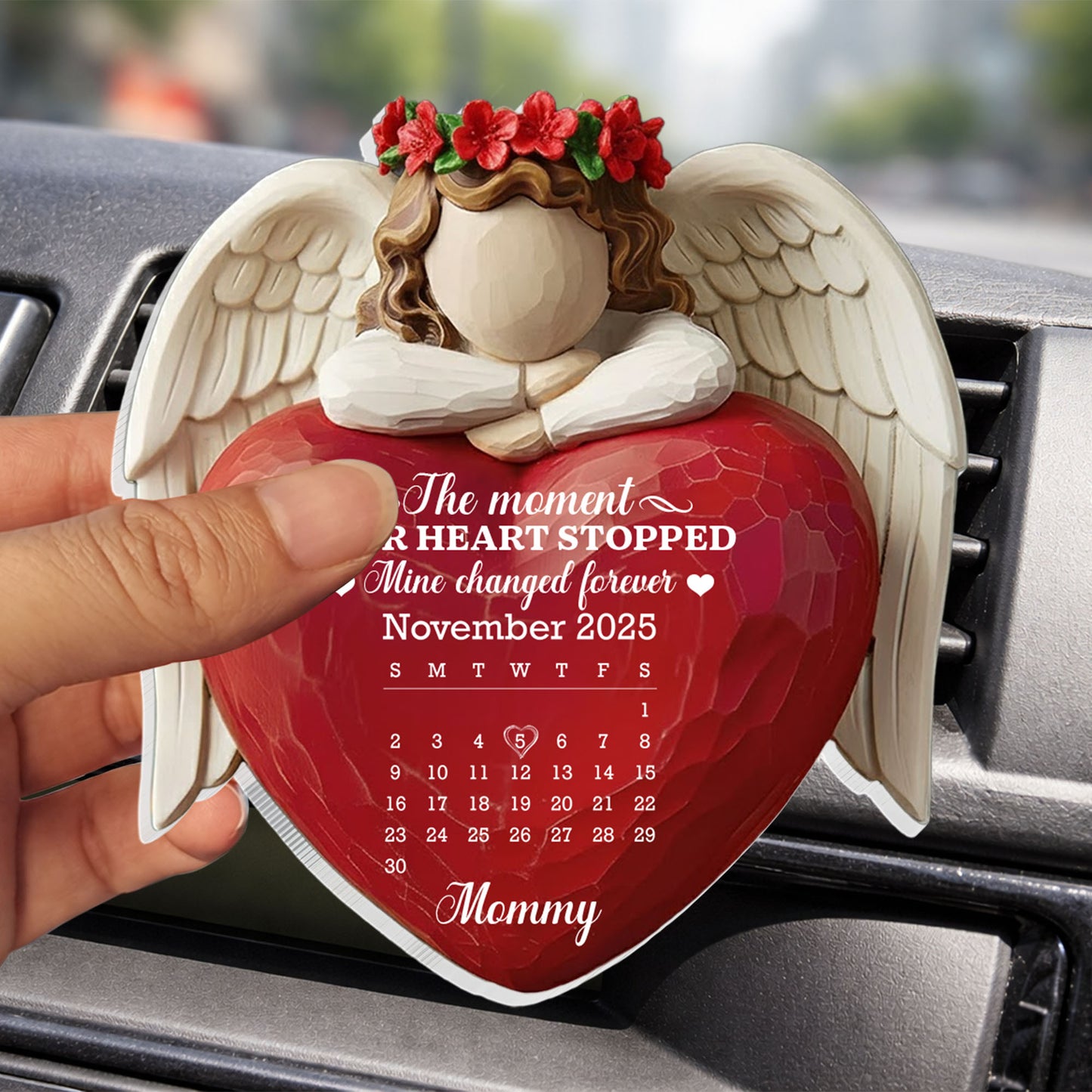 The Moment Your Heart Stopped Mine Changed Forever Angel Wings Heart Calendar