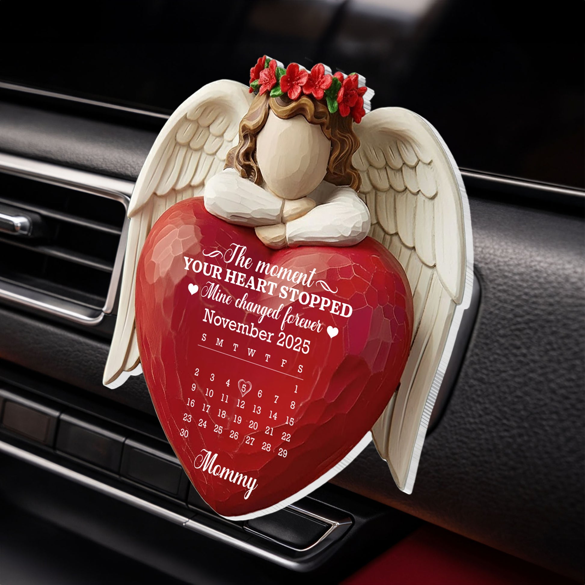 The Moment Your Heart Stopped Mine Changed Forever Angel Wings Heart Calendar