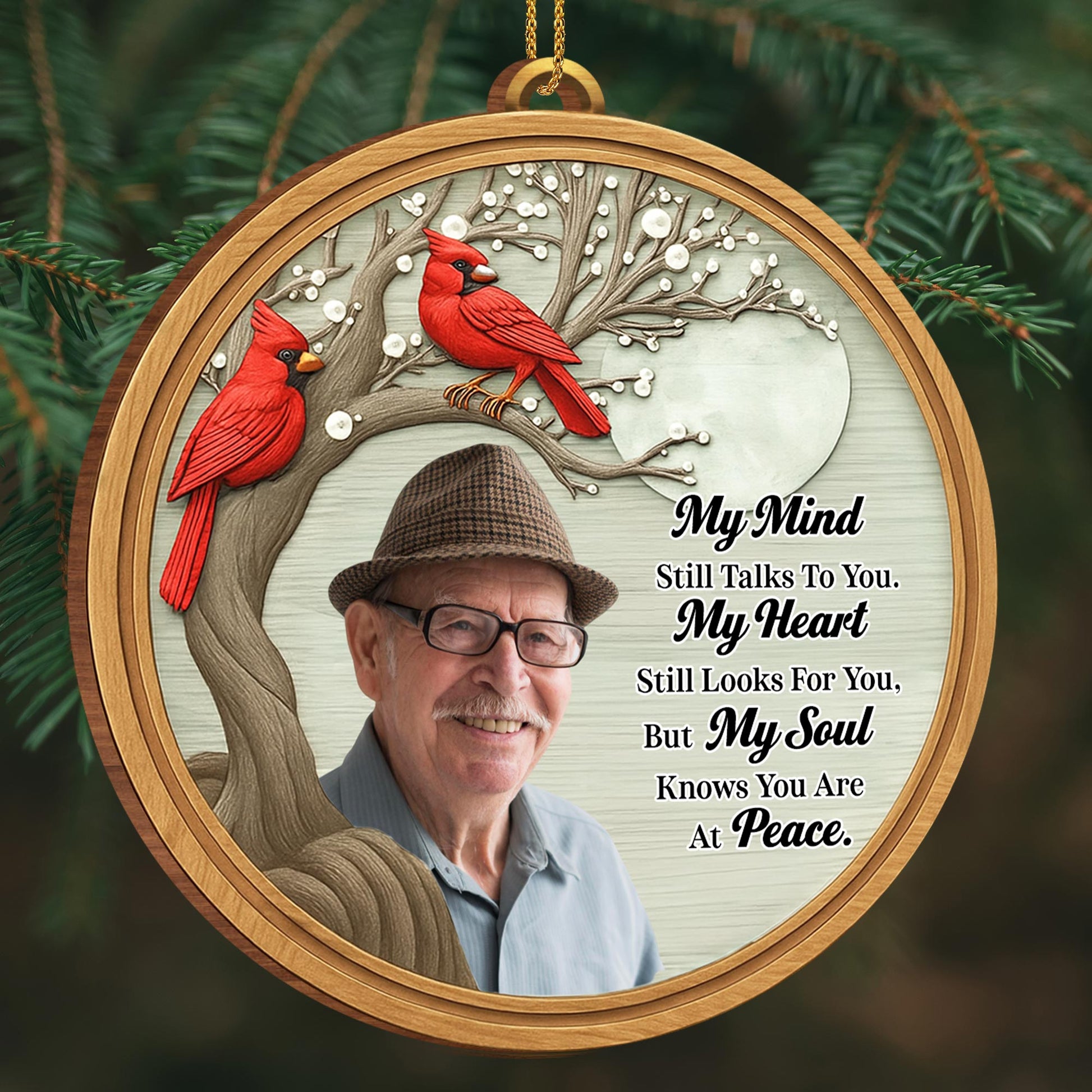 My Mind Still Talks To You, Cardinal Tree Branch Ornament