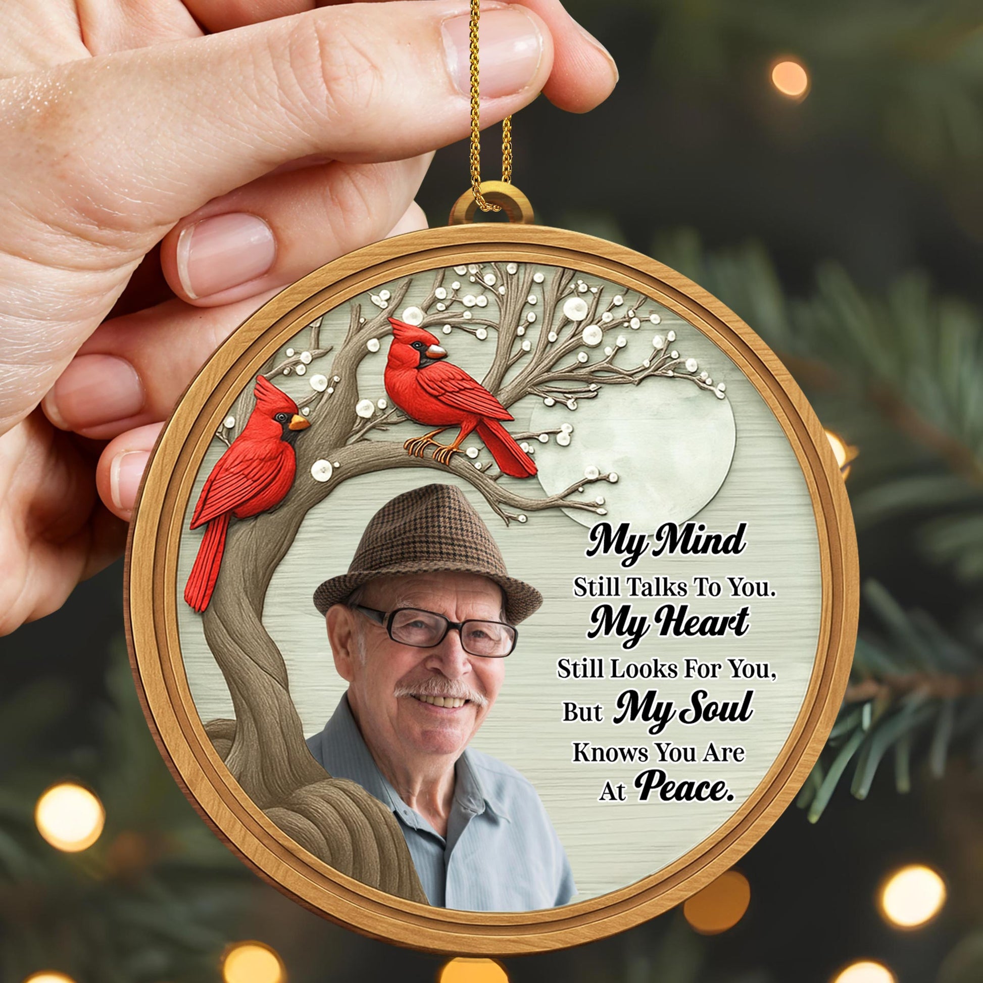 My Mind Still Talks To You, Cardinal Tree Branch Ornament