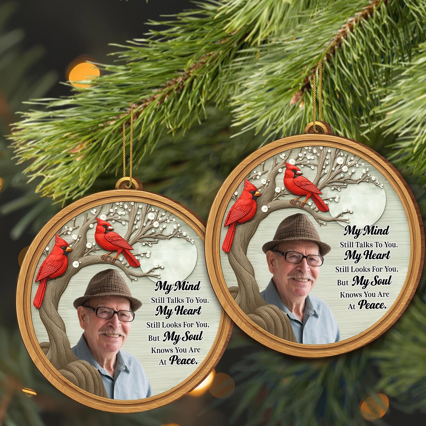 My Mind Still Talks To You, Cardinal Tree Branch Ornament