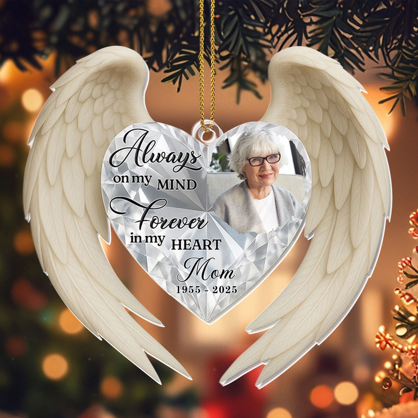 Always On My Mind, Forever In My Heart, Photo Heart With Wings