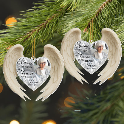 Always On My Mind, Forever In My Heart, Photo Heart With Wings