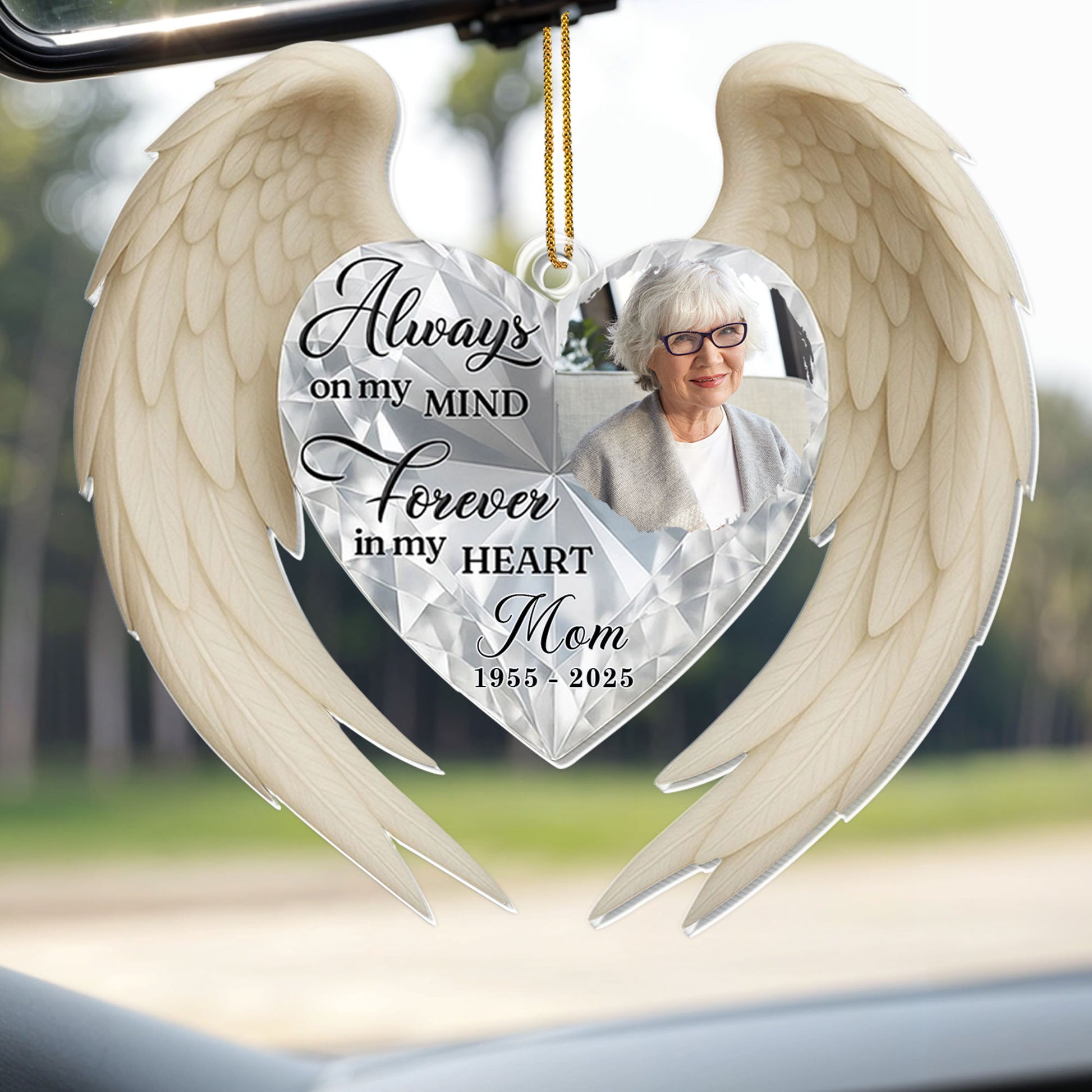 Always On My Mind, Forever In My Heart, Photo Heart With Wings