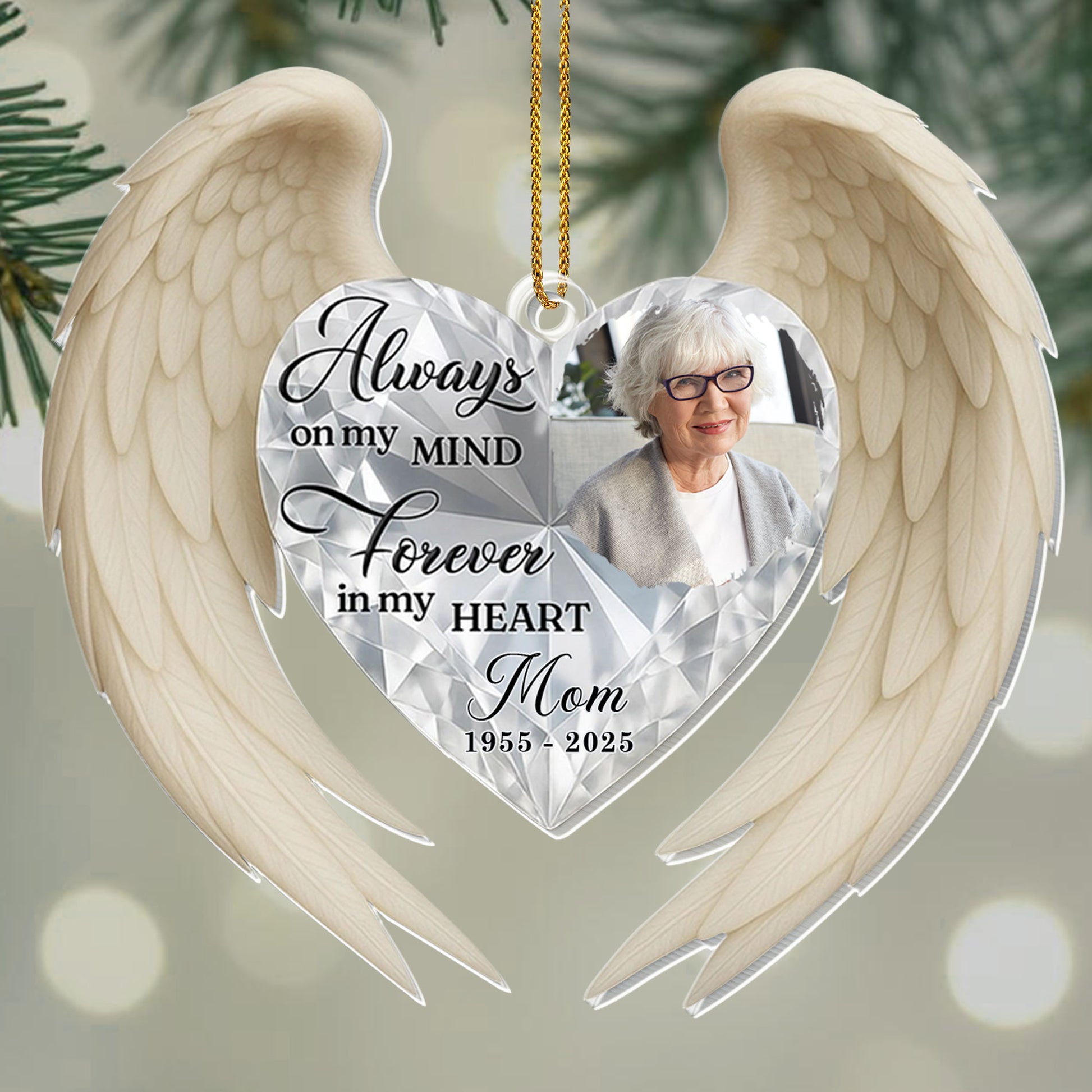 Always On My Mind, Forever In My Heart, Photo Heart With Wings